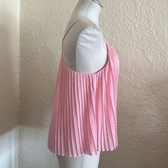 Topshop Pink Pleated Camisole Tank Top 2 - Picture 4 of 6